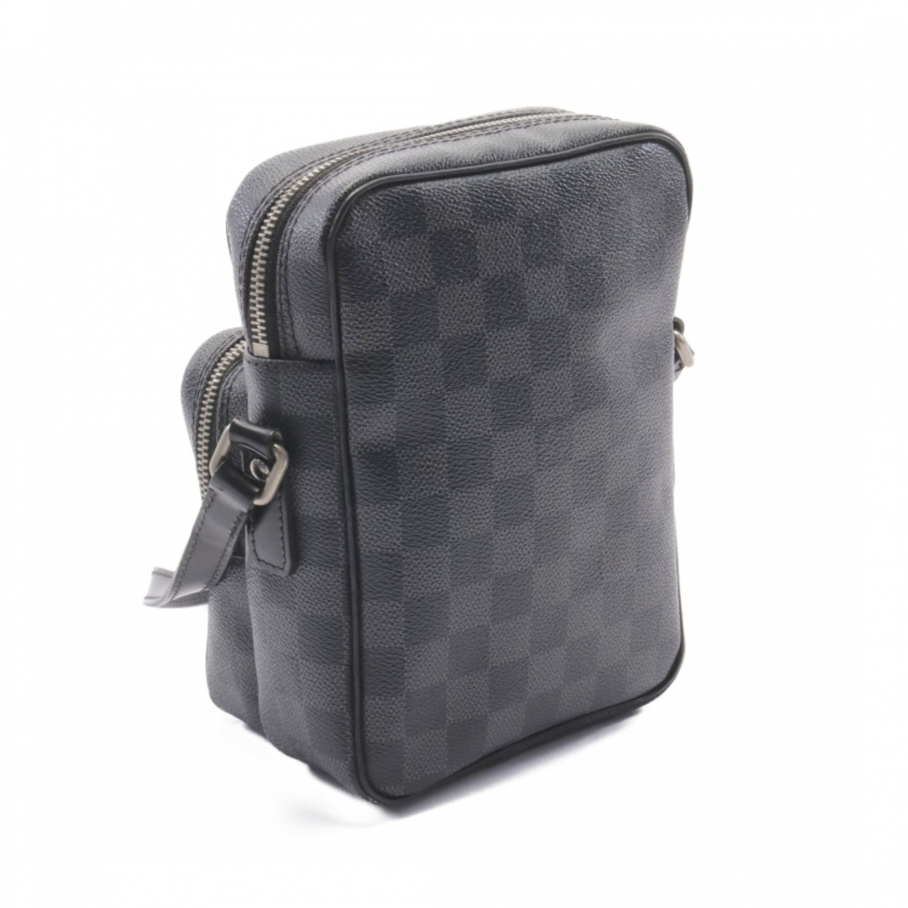 Louis Vuitton Rem Damier Graphite Shoulder Bag Black